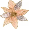 Christmas Warehouse Three Style Peach Pink Poinsettia Decorative Christmas Floral Pick - 28Cm> Christmas Picks