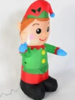 Christmas Warehouse Toy Look Greeting Elf Illuminated Christmas Inflatable Display - 1.2M> Inflatable Displays