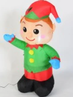 Christmas Warehouse Toy Look Greeting Elf Illuminated Christmas Inflatable Display - 1.2M><noscript><img width=