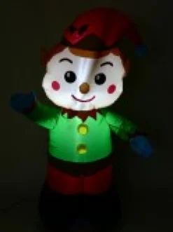 Christmas Warehouse Toy Look Greeting Elf Illuminated Christmas Inflatable Display - 1.2M><noscript><img width=