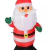 Christmas Warehouse Traditional Look Cute Santa Illuminated Christmas Inflatable Display - 1.2M> Inflatable Displays