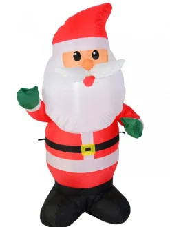 Christmas Warehouse Traditional Look Cute Santa Illuminated Christmas Inflatable Display - 1.2M> Inflatable Displays