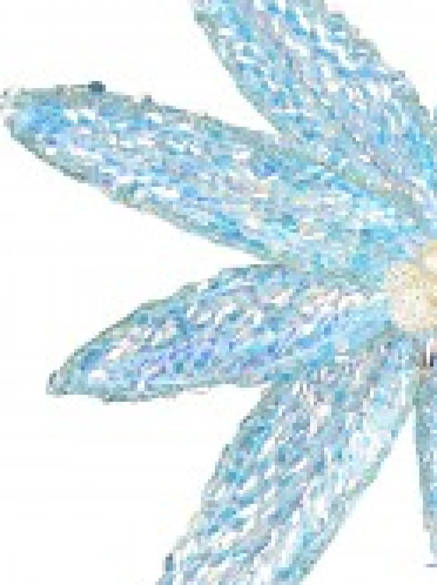 Christmas Warehouse Turquoise Poinsettia With Iridescent Sequins Christmas Flower Pick - 26Cm> Christmas Picks