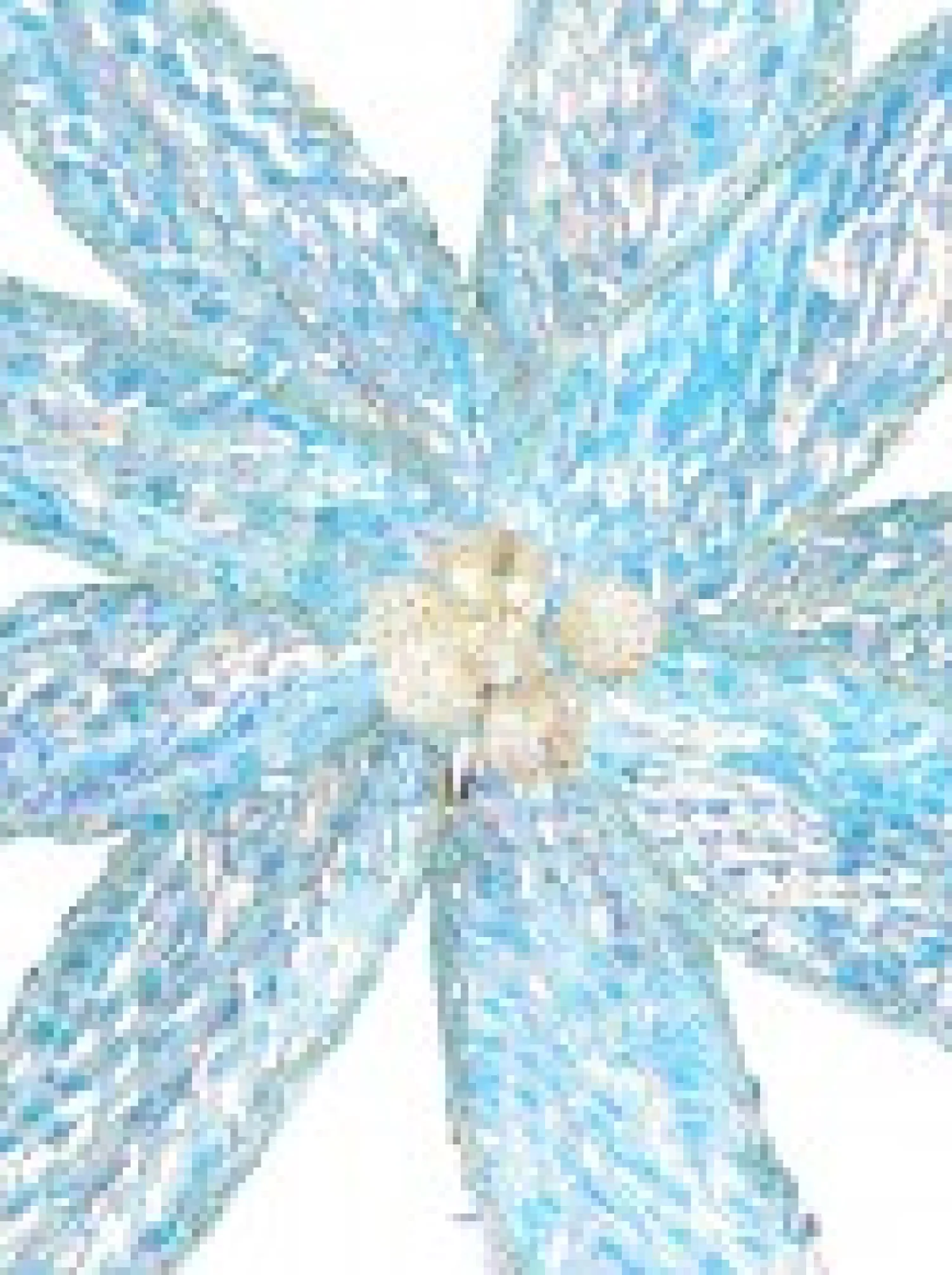 Christmas Warehouse Turquoise Poinsettia With Iridescent Sequins Christmas Flower Pick - 26Cm> Christmas Picks