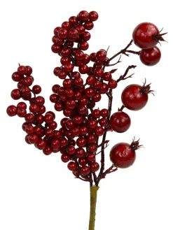 Christmas Warehouse Various Size Deep Red Berries Decorative Christmas Spray Pick - 14Cm> Christmas Picks