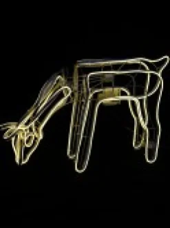 Christmas Warehouse Warm White Animated Grazing Reindeer Neon Christmas Light Display - 77Cm> Christmas Light Displays - 3D