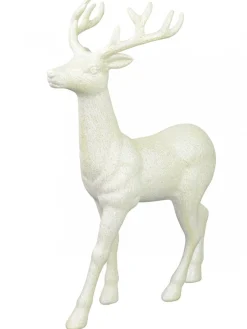 Christmas Warehouse White & Iridescent Glittered Standing Christmas Reindeer Ornament - 45Cm> Reindeer