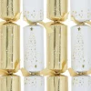 Christmas Warehouse White & Shiny Gold Stars Christmas Tree Pattern Design Bon Bons - 8 X 29Cm> Christmas Cracker Bon Bon Packs (4 - 16 Per Pack)
