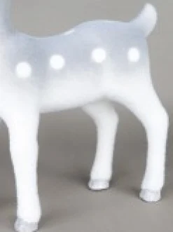 Christmas Warehouse White & Silver Glittered Flocked Standing Christmas Reindeer Ornament - 44Cm><noscript><img width=