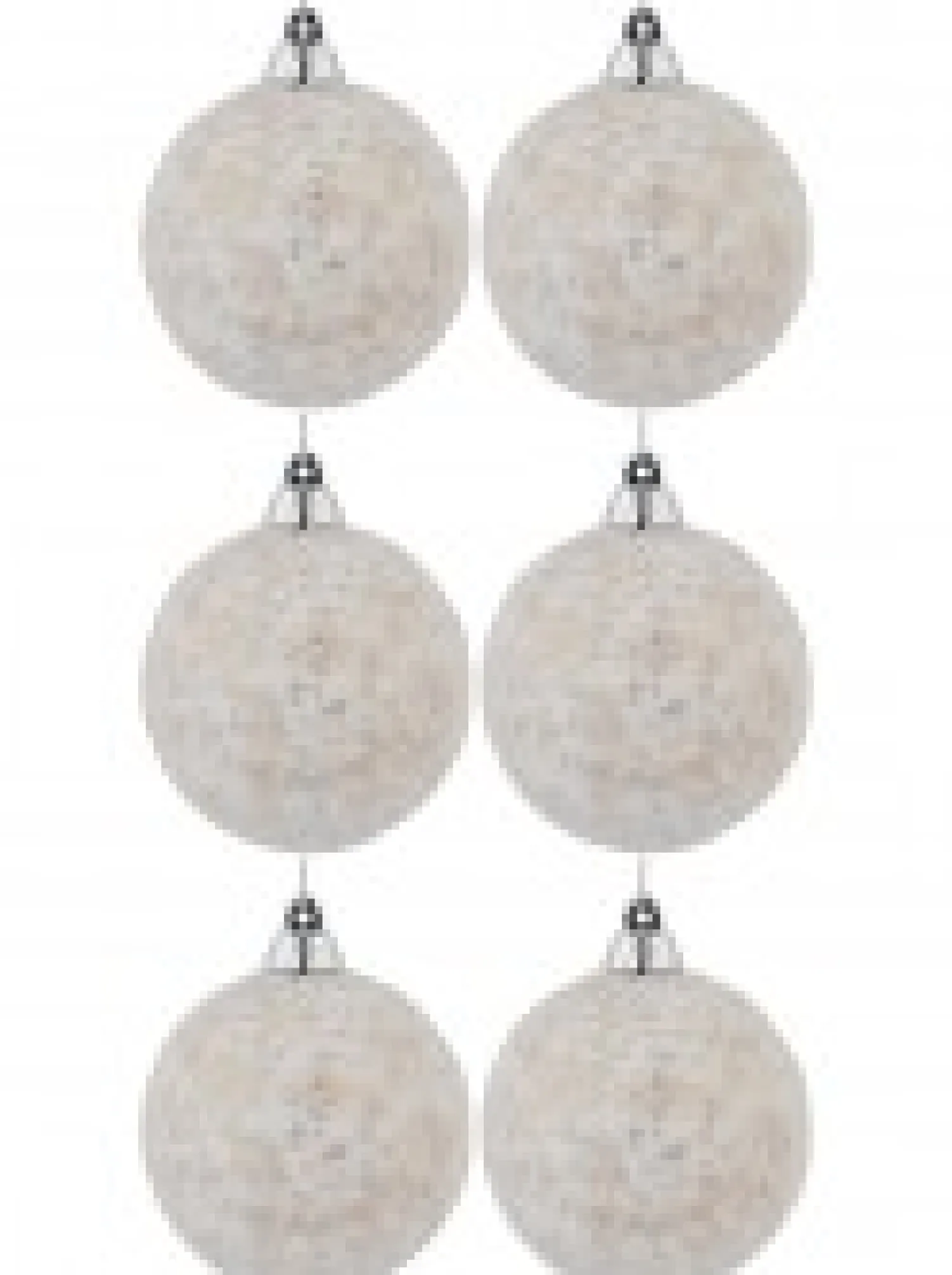 Christmas Warehouse White Furry Foam Christmas Baubles With Champagne Flecks - 6 X 60Mm> Bauble Packs