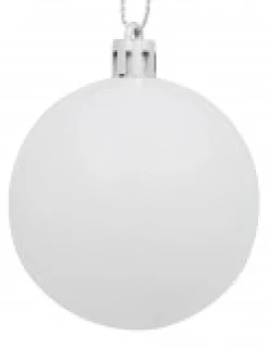 Christmas Warehouse White Gloss & Clear With White Frost Christmas Bauble Decorations - 6 X 60Mm><noscript><img width=