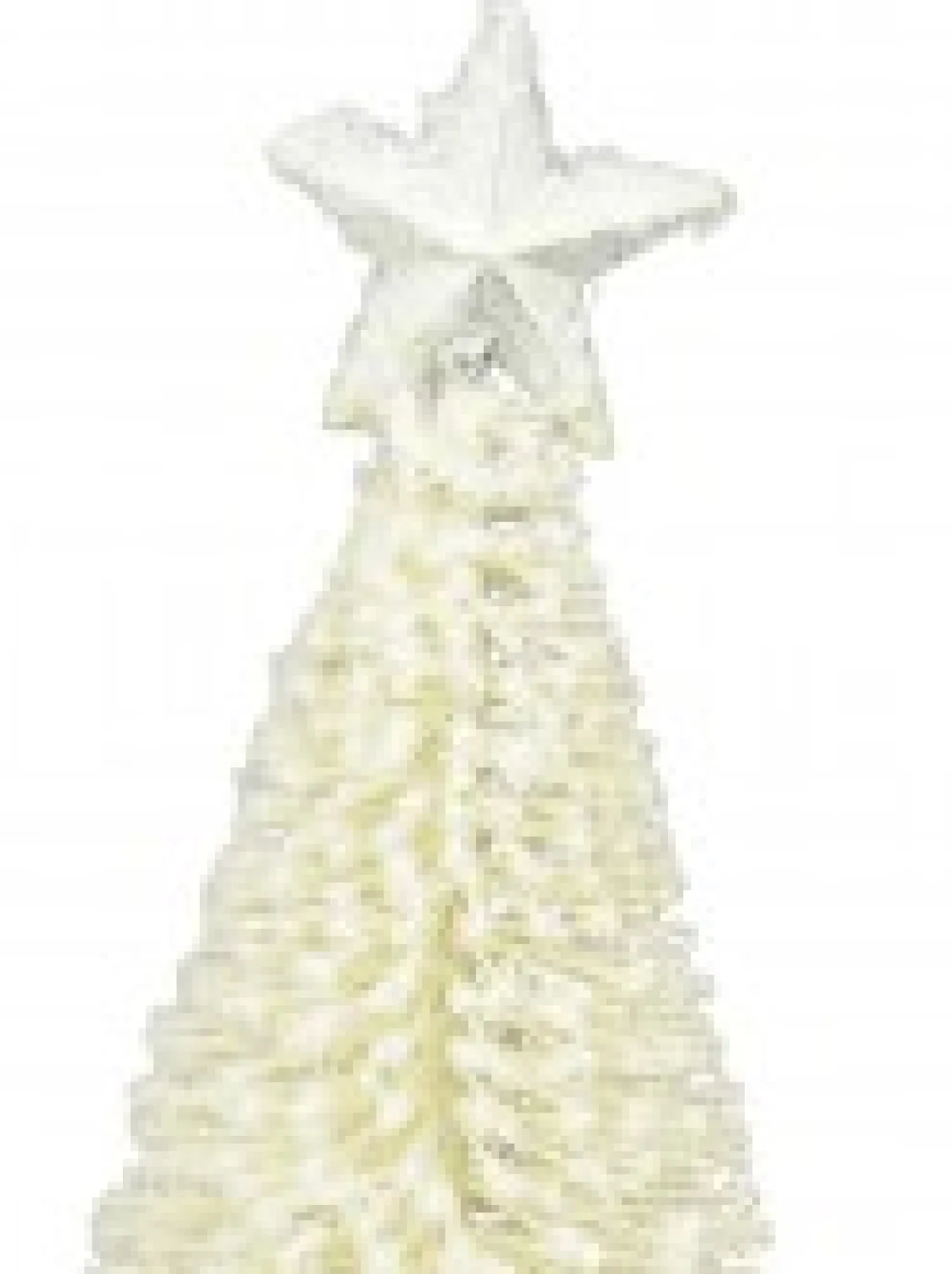 Christmas Warehouse White Iron Christmas Tree With Snow Dust & Star Table Top Ornament - 19Cm> Table Top Christmas Trees