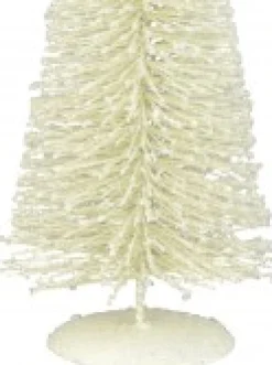 Christmas Warehouse White Iron Christmas Tree With Snow Dust & Star Table Top Ornament - 30Cm><noscript><img width=