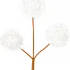Christmas Warehouse White Pom Pom Snowballs Decorative Christmas Spray Pick - 15Cm> Christmas Picks