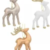 Christmas Warehouse White, Silver & Gold Reindeer Christmas Tree Hanging Decorations - 3 X 12Cm> Hanging Decorations - Packs