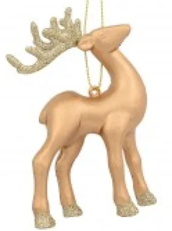 Christmas Warehouse White, Silver & Gold Reindeer Christmas Tree Hanging Decorations - 3 X 12Cm><noscript><img width=