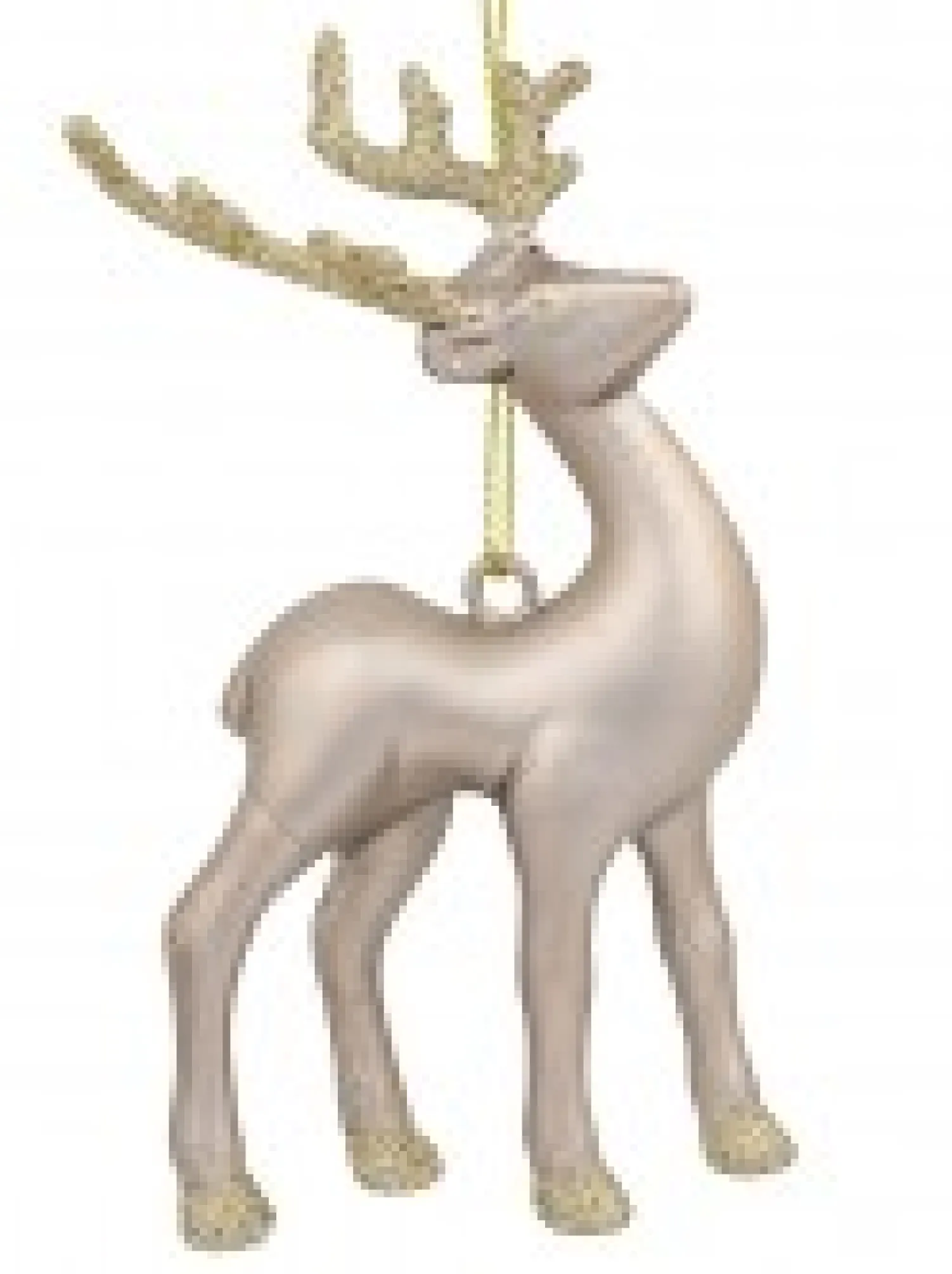 Christmas Warehouse White, Silver & Gold Reindeer Christmas Tree Hanging Decorations - 3 X 12Cm> Hanging Decorations - Packs