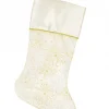 Christmas Warehouse White With Gold & Iridescent Glitter Sunburst Pattern Christmas Stocking - 48Cm> Christmas Stockings
