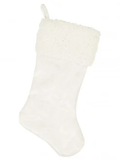Christmas Warehouse White With Iridescent Glittered Sunburst Pattern Christmas Stocking - 48Cm> Christmas Stockings