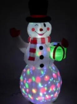 Christmas Warehouse Winking Snowman With Led Disco Light Christmas Inflatable Display - 1.5M><noscript><img width=