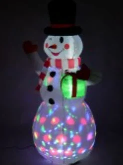 Christmas Warehouse Winking Snowman With Led Disco Light Christmas Inflatable Display - 1.5M><noscript><img width=