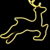 Christmas Warehouse Yellow Prancing Reindeer Neon Flex Rope Light Silhouette - 44Cm> Christmas Light Displays